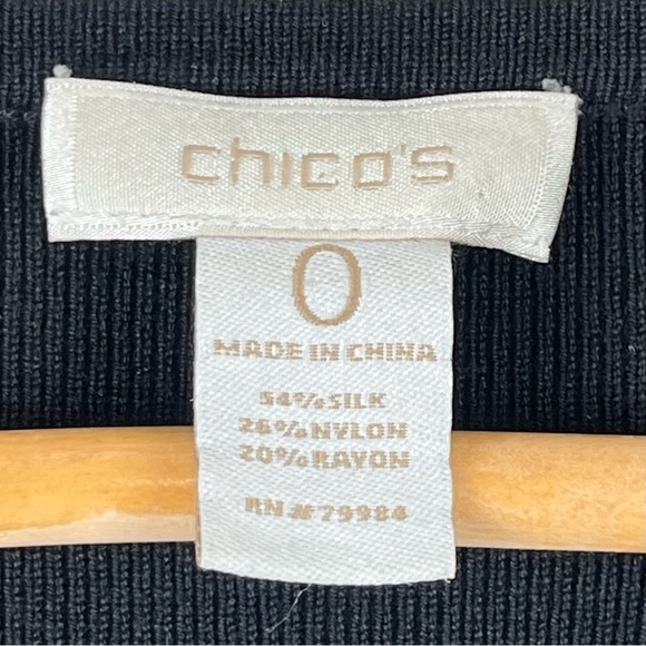 Chico’s Silk Blend V-Neck Sweater Black Size 0 (S) 54% Silk - Picture 6 of 9